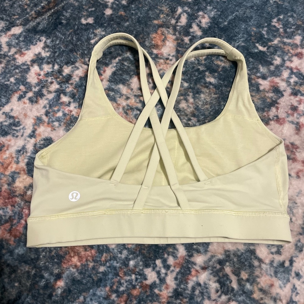 Lululemon size 6 sports bra! Pastel yellow! LIKE NEW!